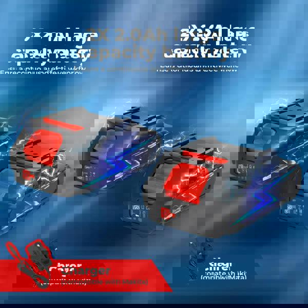 Traderight 21V Cordless Brushless Impact Driver 2 Battery 1/4" Electric Wrench