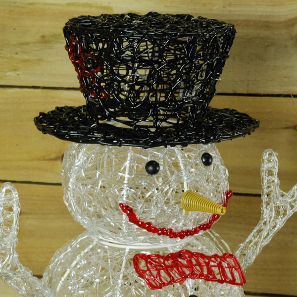 Samuel Alexander LIGHT UP 76cm ACRYLIC Christmas SNOWMAN with 88 MULTI COLOUR LED Lights