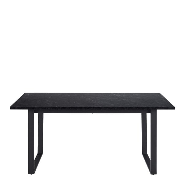 Wyld Haus Stovring Black Marble Effect Dining Table Black Legs