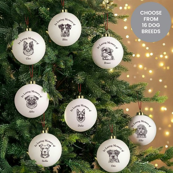 Personalised Memento Company Personalised Memorial Dog Breed Bauble