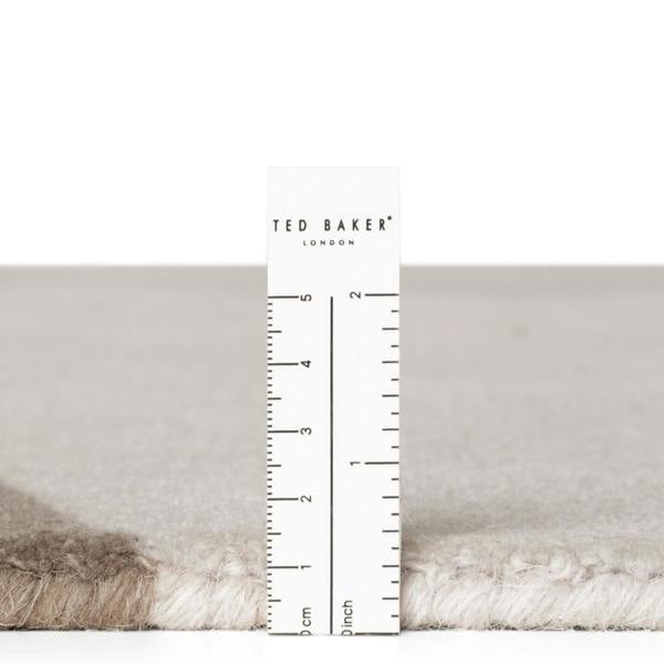 Wool Rug Clarissa Beige Grey Abstract design rug, high-low textured pile, easy to clean. 