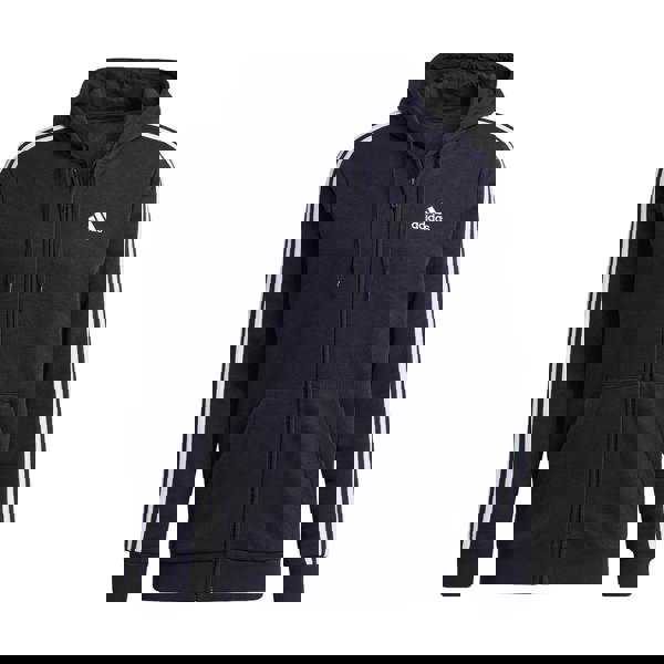 Adidas Mens Essentials 3 Stripes Fleece Full Zip Hoodie - Inkwell