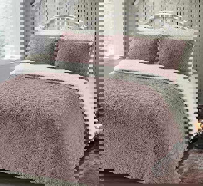 Velosso Alaska Shaggy Faux Fur Fluffy and Warm Fleece Duvet Cover Set