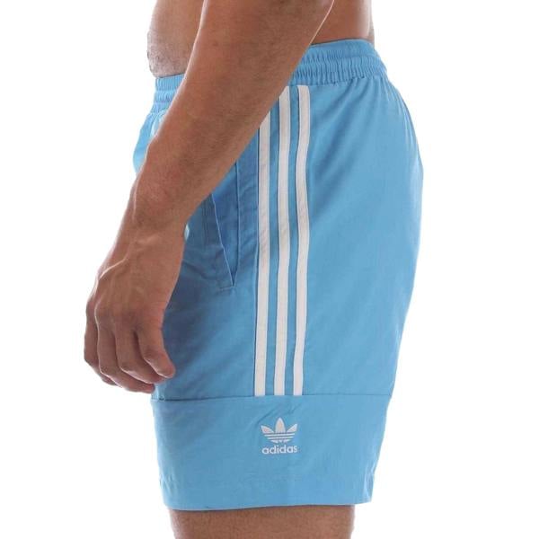 Adidas Mens Originals 3 Stripes Regular Swim Shorts - Blue - 