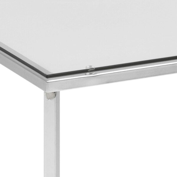 Wyld Haus Oakfern Square Silver Metal Side Table Glass Top