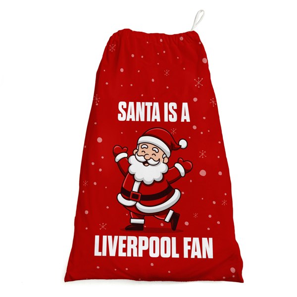 BritishmadeGifts Santa is a Liverpool Fan - Football Fan Santa Sack