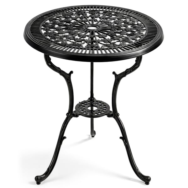 Homeology TABREEZ Garden and Patio Black Cast Aluminium Bistro Table