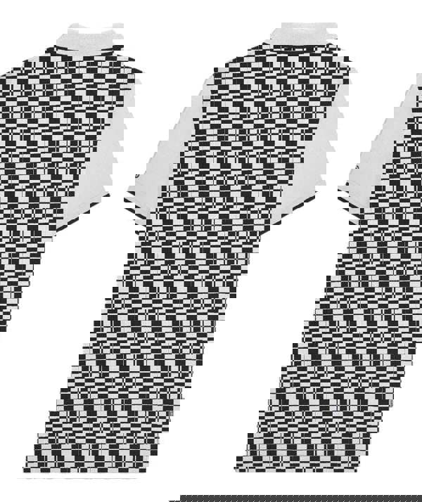 Lambretta Mens Checkered Casual Retro Mod Ska Black Polo Shirt