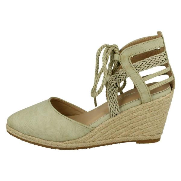 Anne Michelle Ladies Anne Michelle Ankle Lace Up Wedge Sandals