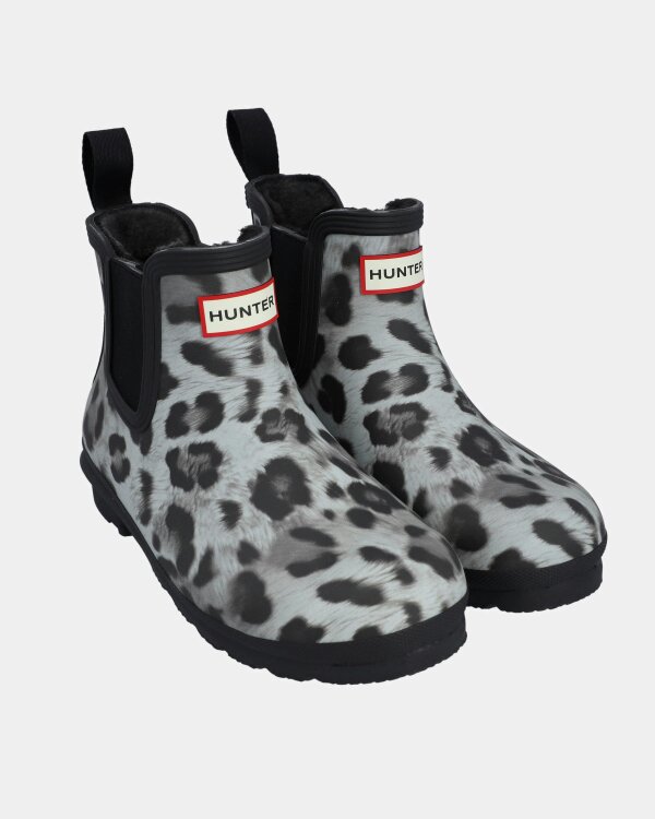 Hunter Womens Original Chelsea Insulated Snow Leopard Boot - Snow Leopard/Black