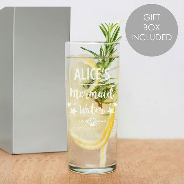Personalised Memento Company Personalised Mermaid Water Hi Ball Glass