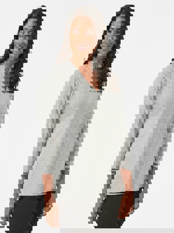 PennyPlain High Back V-neck Top - Silver