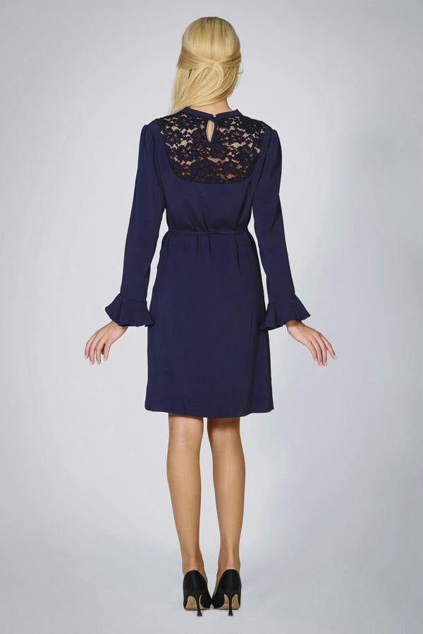 Rumour London Lavinia lace-panelled cady dress