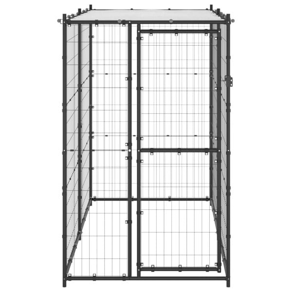 Berkfield Outdoor Dog Kennel Steel with Roof 110x220x180 cm
