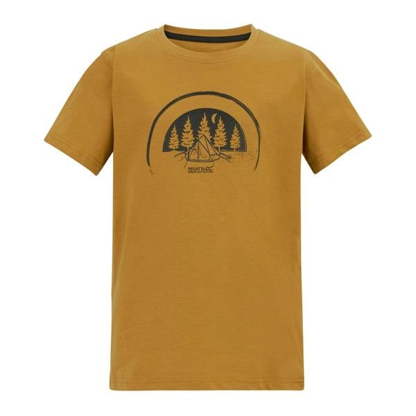 Regatta Childrens/Kids Bosley Camping T-Shirt - Wood Brown