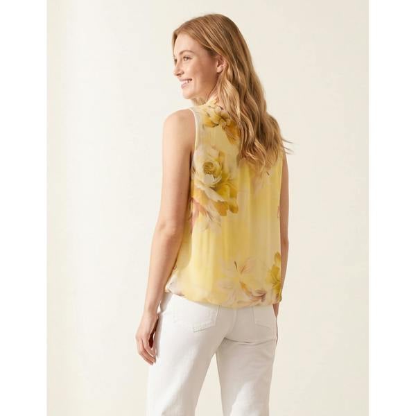 Blue Vanilla Sleeveless High Neck Puffball Blouse