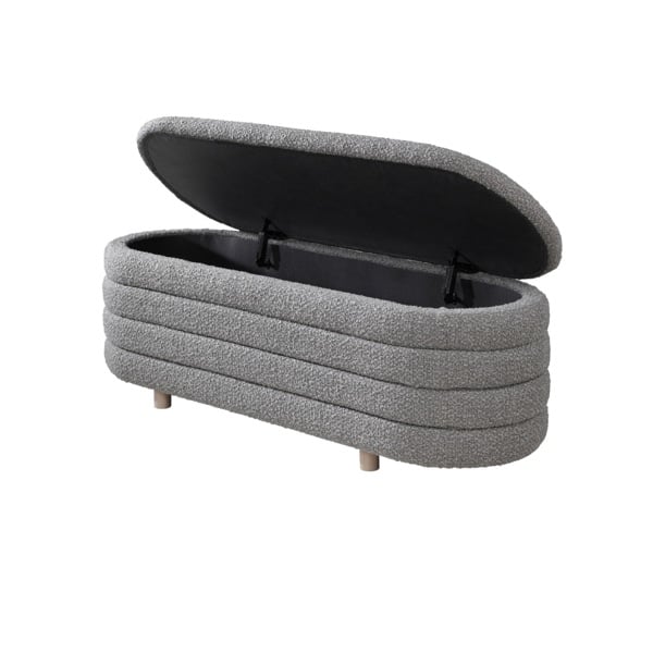 Ripple Storage Oval Ottoman - Dove