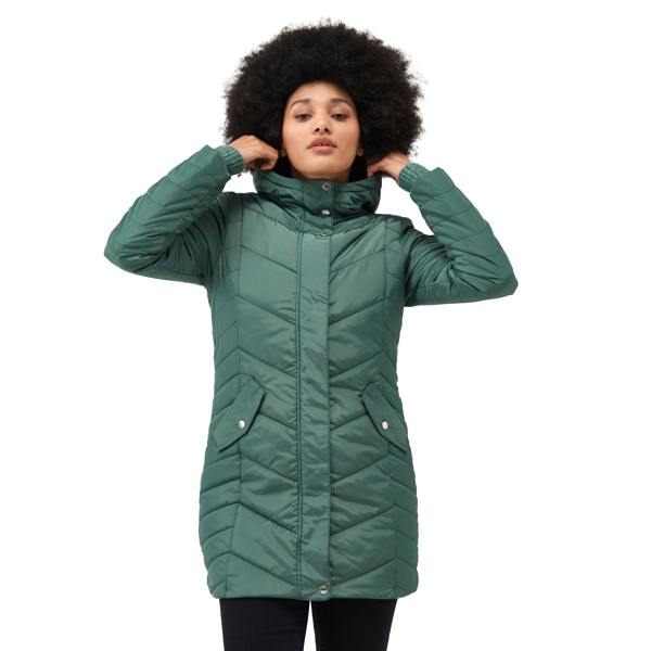 Regatta Womens/Ladies Panthea Insulated Padded Hooded Jacket - Dark Forest Green - 