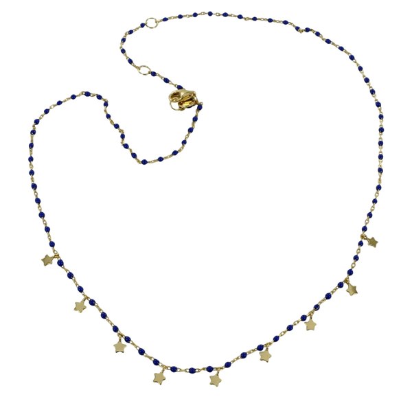 Sterling Silver and Blue Enamel Starry Necklace - Reeves & Reeves