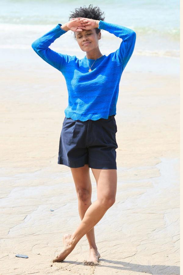 Lily & Me Merrick Stretch Twill Tailored Shorts Navy
