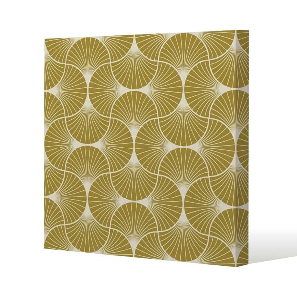 Benjamin Tate Design Geometric Shells Slim Style Canvas Print  40x40cm , 15mm Slim Real wood.
