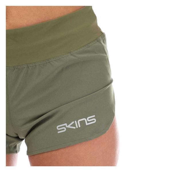 Skins Womens/Ladies Series-3 Elasticated Waist Running Shorts - Khaki - 