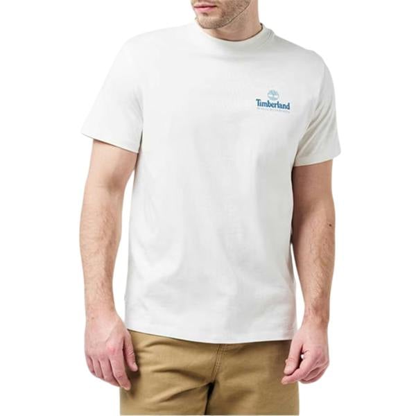 Timberland Mens Tree Logo Crew Neck T-Shirt - White - 