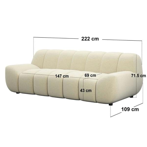 SOLACE+CO Macy Large 3 Seater Sofa
