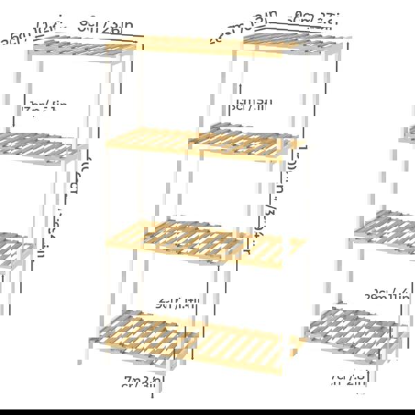 Levede Bamboo Storage Shelf 4-Tier Organiser Shelving Unit Plant Stand Shoe Rack