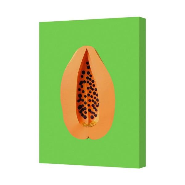 Benjamin Tate Design Contemporary Papaya Canvas Print With Deep Wooden Frame Wall Art