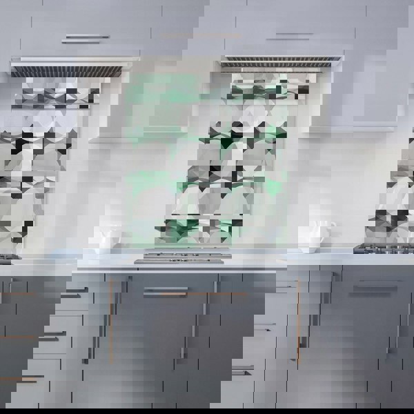 Warren Reed - Designer Geometric Grey Green Kitchen Splashback
