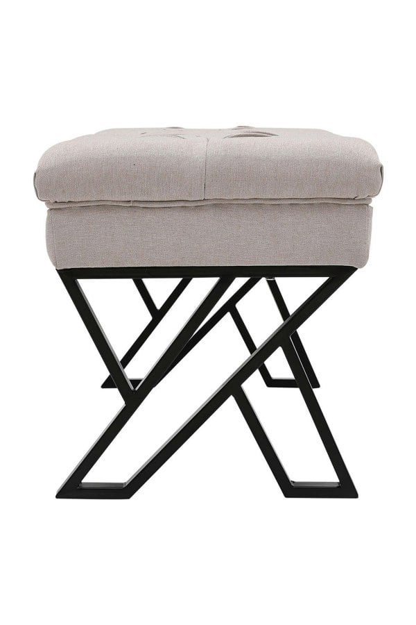 Living and Home Mid Century Metal Upholstered Bench