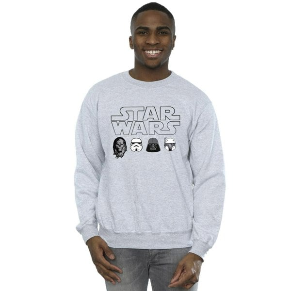 Star Wars Mens Character Heads Sweatshirt - Sports Grey