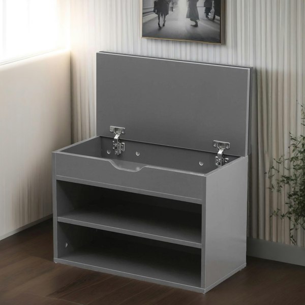 Rafaelo Mobilia Shoe Storage Bench 60CM Grey