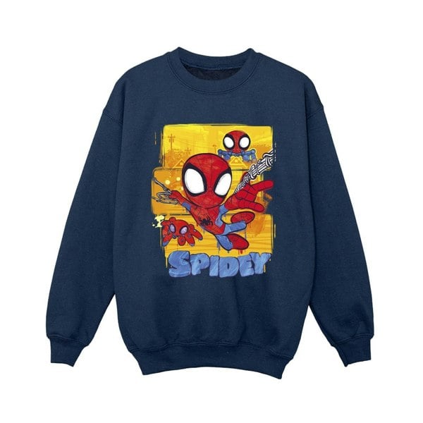 Marvel Boys Spidey And His Amazing Friends Flying Sweatshirt - Navy Blue