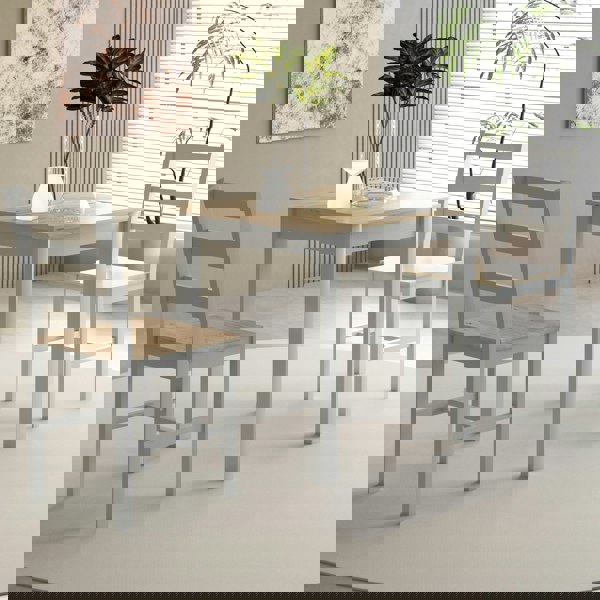 Comfy Living Wooden Dining Table Set 2 or 4 Chairs Various Colours Kitchen Dining Furniture