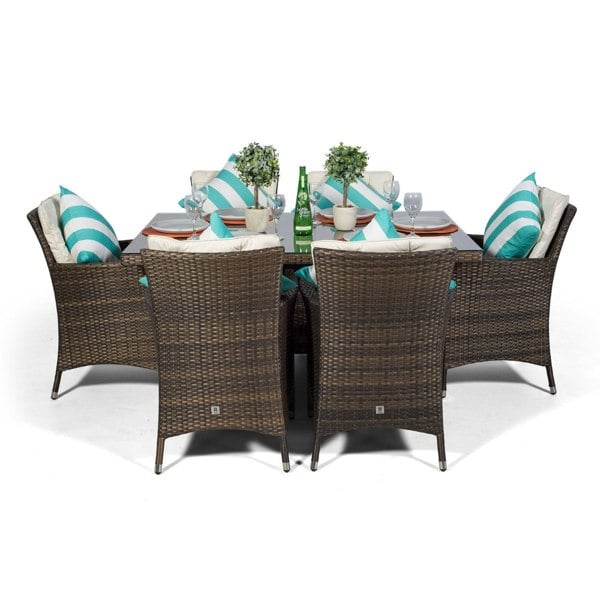 Giardino Savannah Rectangular 6 Seater Rattan Patio Dining Set