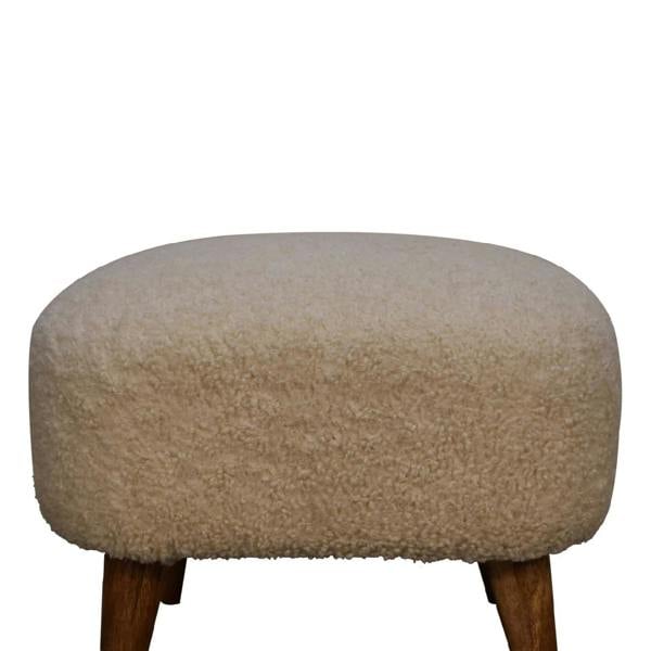 Artisan Furniture Boucle Cream Square Footstool