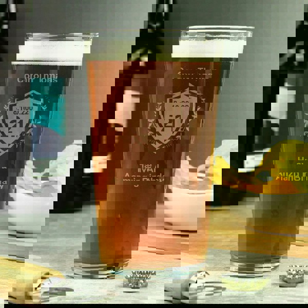 Personalised Memento Company Personalised Age Crest Pint Glass