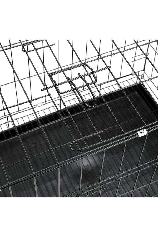 Living and Home 50cm W x 35cm D x 43cm H Wire Dog Crate with 2 Doors and Tray