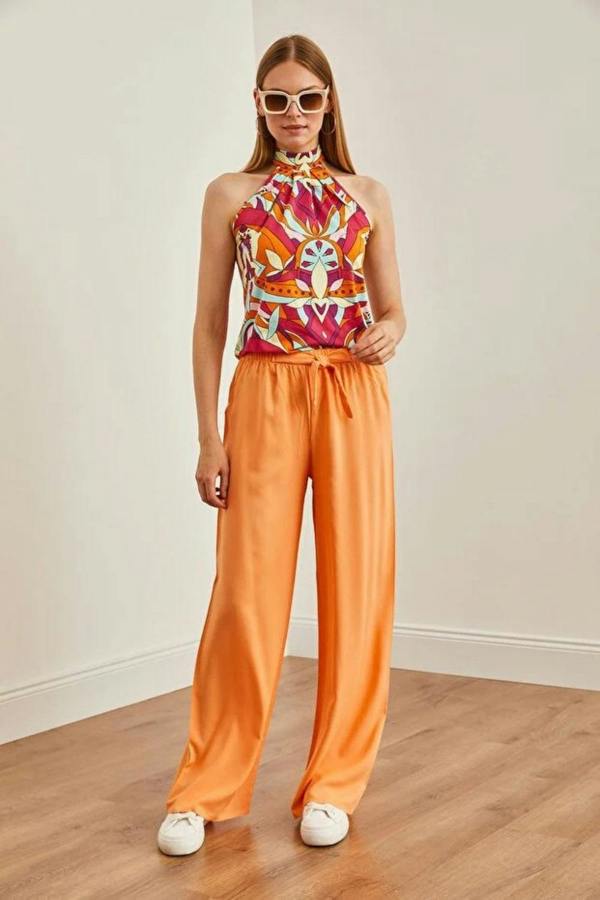 Hoxton Gal Belted Woven Viscose Palazzo Pants