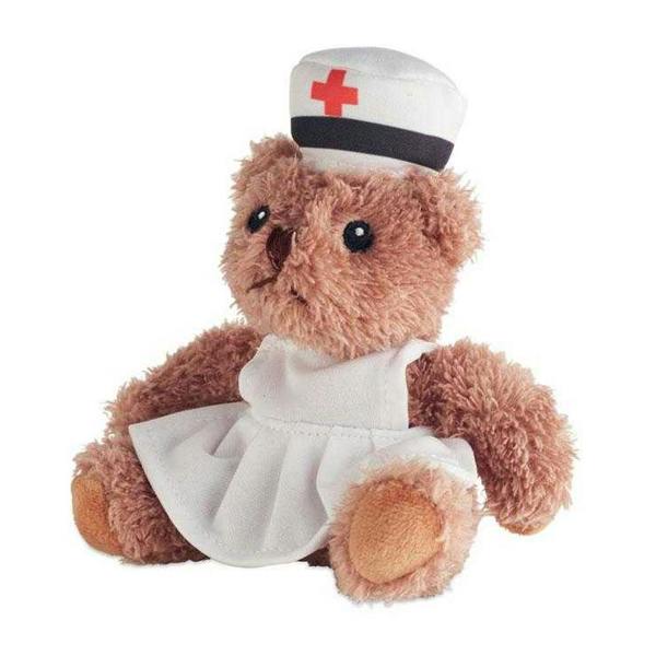 MidOcean Nurse Plush Teddy Bear - White/Brown - 