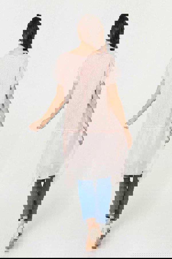 Pink | Cap Sleeve Relaxed Longline Tunic Top
