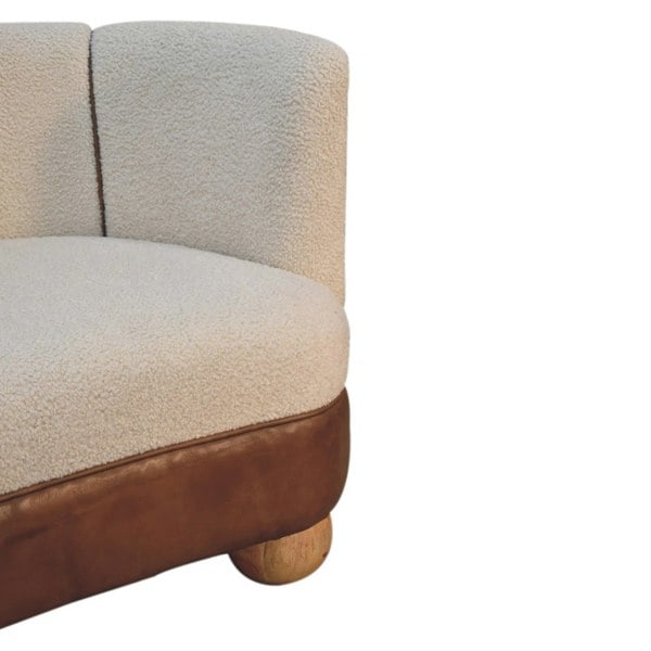 Artisan Furniture Solid Wood Boucle Cream Buffalo Small Sofa
