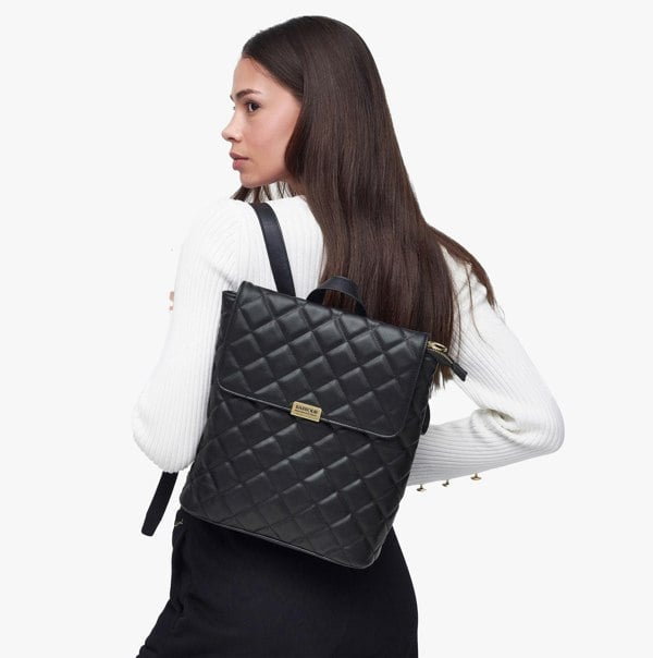 Barbour QUILTED HOXTON Womens Backpack Black