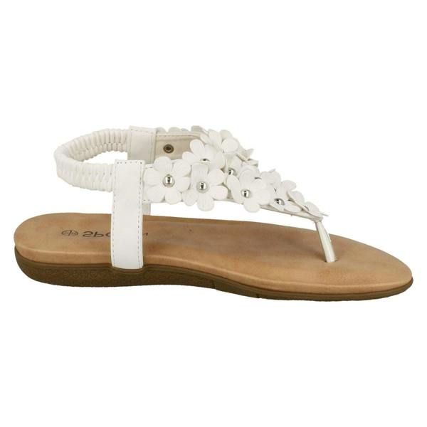 Spot On Girls Spot On Flat Flower Trim Toepost Sandals