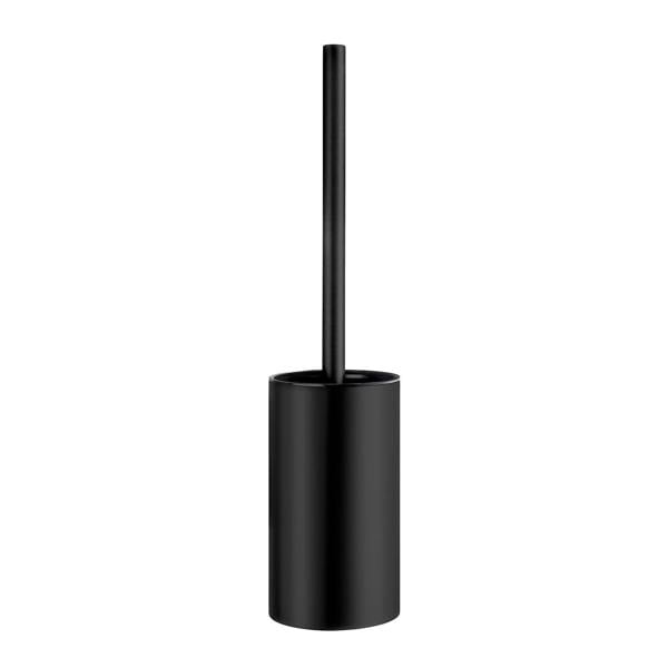 Black toilet brush and holder