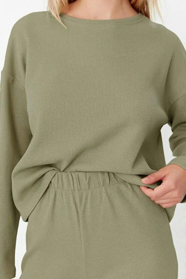 WOVCOR 2-Piece Waffle Knit Pajama Set