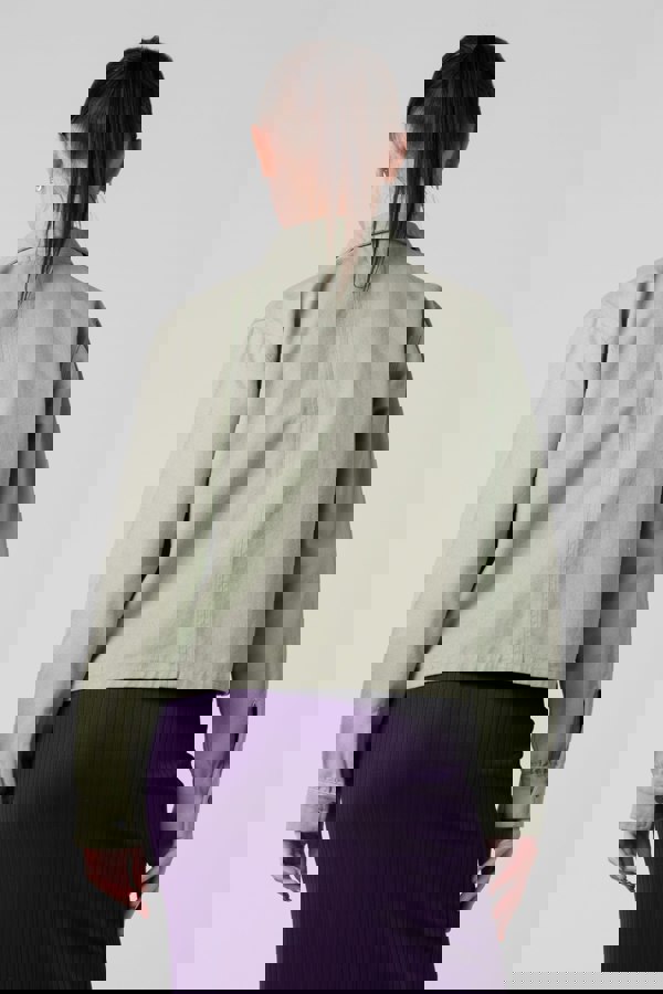 ENORSIA Women's Green Full Zip Cropped Jacket