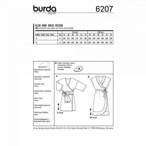 Burda Sewing Pattern 6207 Dresses For Women, Sizes 8-18 - Easy